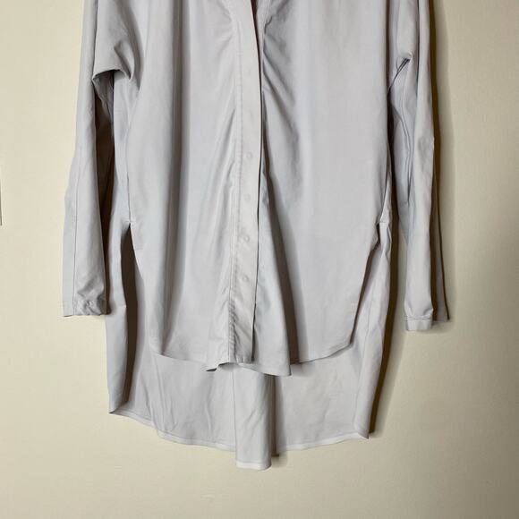 ADAY Something Borrowed Oyster Light Gray Shirt Size Medium - Picture 3 of 11